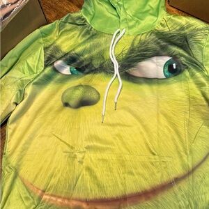 Green Grinch Graphic Hoodie Lightweight Shirt Jacket